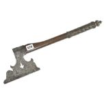 A fine and rare late 16c. probably ceremonial European war or battle axe beautifully decorated