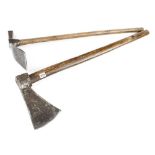 A 5" French adze with hammer pole and a felling axe G