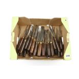 A set of 28 carving tools with matching hardwood handles by ASHLEY ILES G