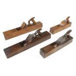 Two 22" try planes by HOLTZAPFFEL and MOSELEY and two badger planes G+