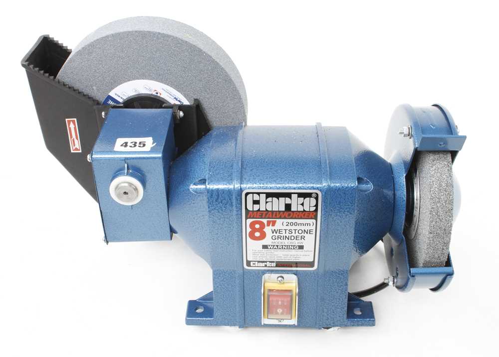 A little used CLARKE combination 8" wetstone grinder and 6" bench grinder in orig box 240V N