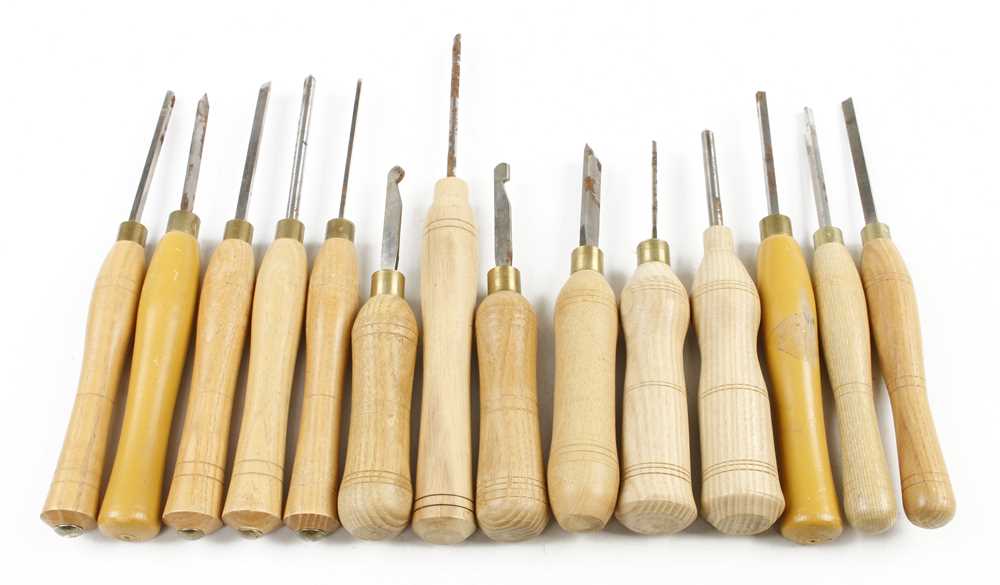 14 small turning tools, some by ASHLEY ILES G++