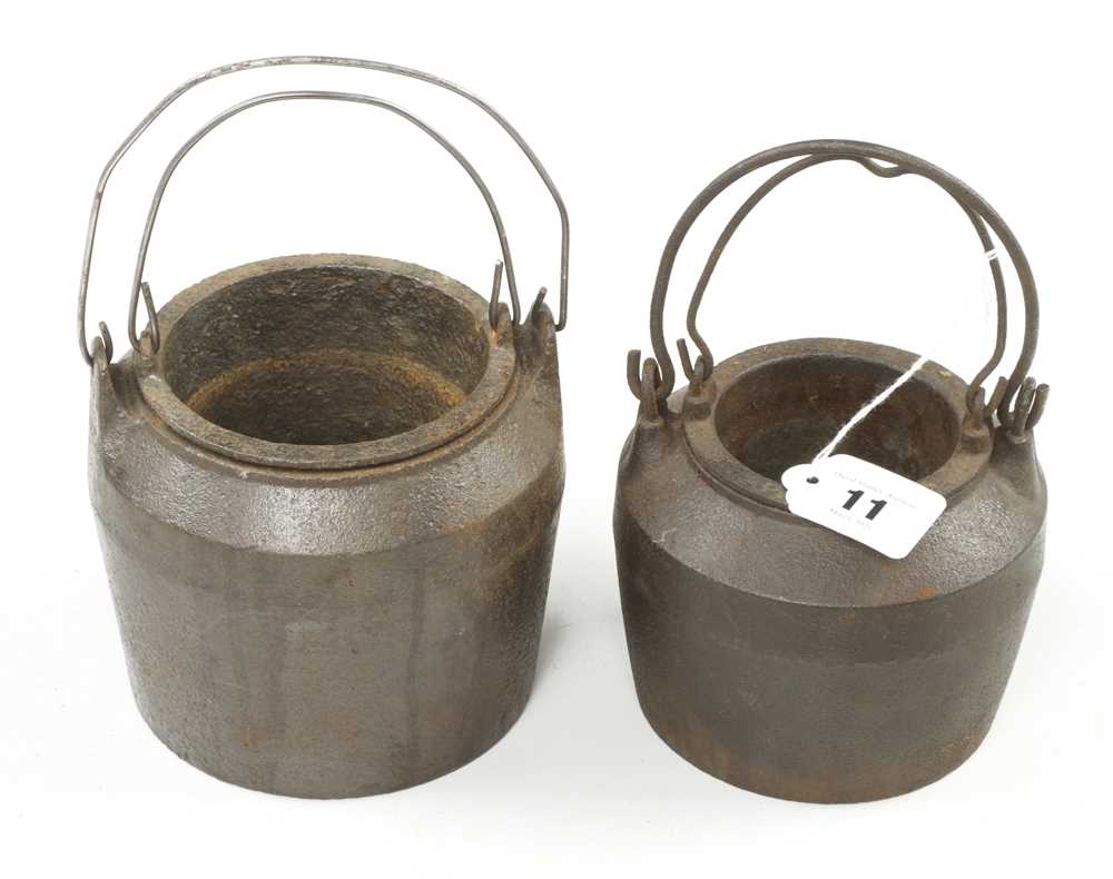 A KENRICK cast iron glue pot and another G+