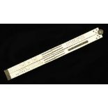 A 12" four fold ivory Smith's Pat Improved Cloth Dissector with brass fittings by EDWARD SMITH