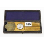 A fine quality boxwood and brass inclinometer level by STANLEY London with protractor hinge, folding