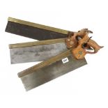 Three b/b tenon saws by ARTHUR COLLIER, FLETCHER and EC ATKINS G+