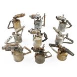 Nine brass blowlamps G