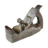 An iron smoother by J.BRUFORD Plymouth with mahogany infill and handle G+
