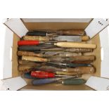 24 old chisels and gouges