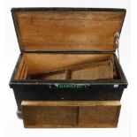 A pine tool chest 33"x16"x17" with three sliding trays G