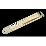 An ironmonger's 12" four fold ivory rule by RABONE with German silver caliper and fittings and