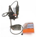 A PowerCraft PKW 160 combi tool with drill stand and a case of 150 accessories G