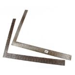 Two steel roofing squares by SMALLWOOD Nos 383 and 383B G+