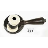 A 6" ebony and ivory gavel with ebony sounding block G++