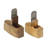 Two beech toothing planes stamped I WALKER and J RING (marks G)