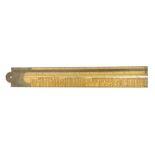 A 2' two fold boxwood and brass engineer's slide rule with Wilkinson's Improved Rule with