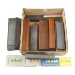 Eight boxed oilstones and 3 others in orig boxes G+