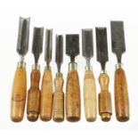 Eight chisels and gouges G+