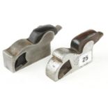 A 1 1/8" steel bullnose plane by PRESTON and another 1" G