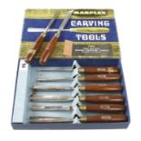 Eight MARPLES carving tools in a box for six G+
