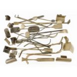 A quantity of sand moulders brass tools G+