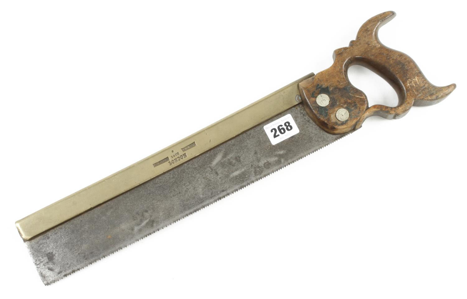 A 14" tenon saw with heavy brass back by HILL Late HOWELL G