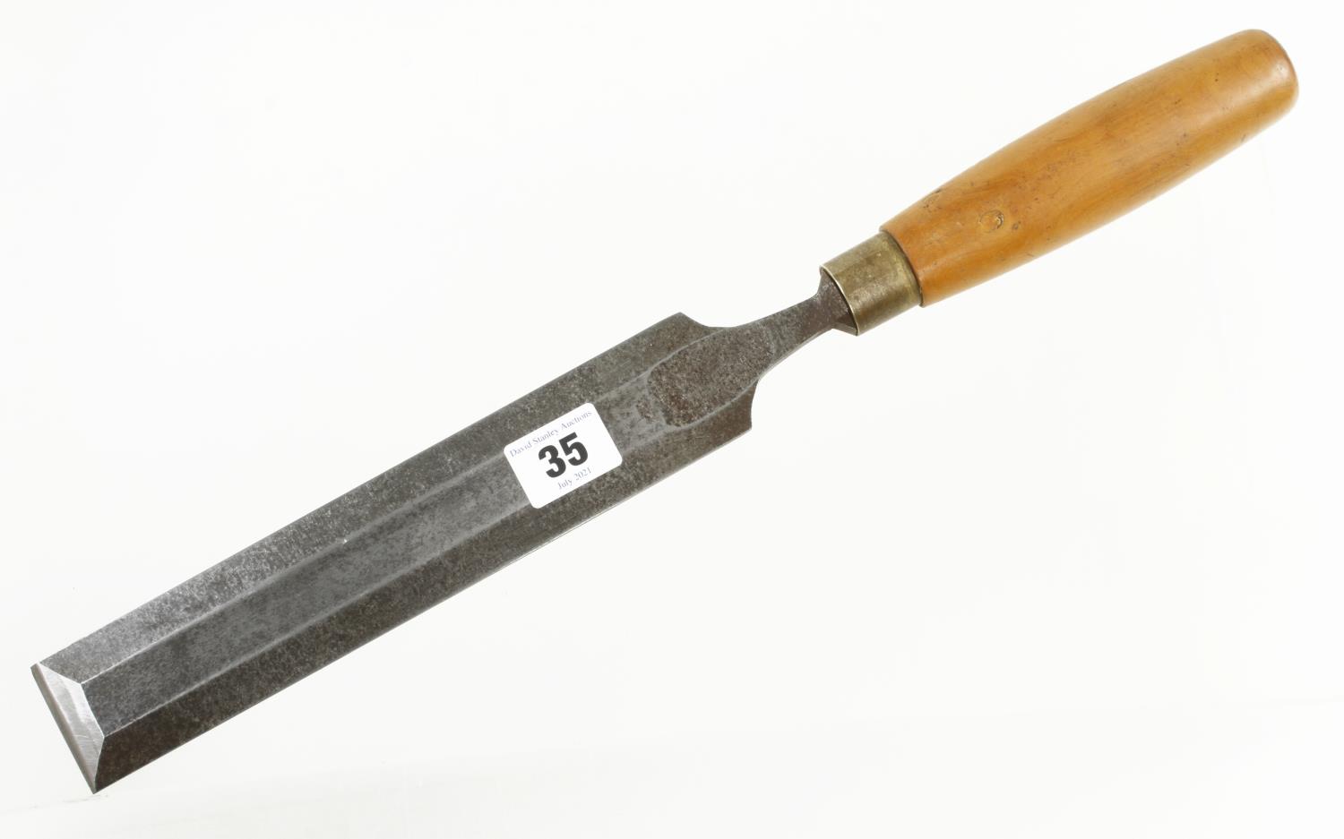 A 1 3/4" bevel edge chisel with boxwood handle by MARPLES (name erased) G
