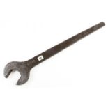 A heavy spanner marked 1 3/4" BSW, 2" BSF, (actually 2 3/4" across flat) 30" o/a G+