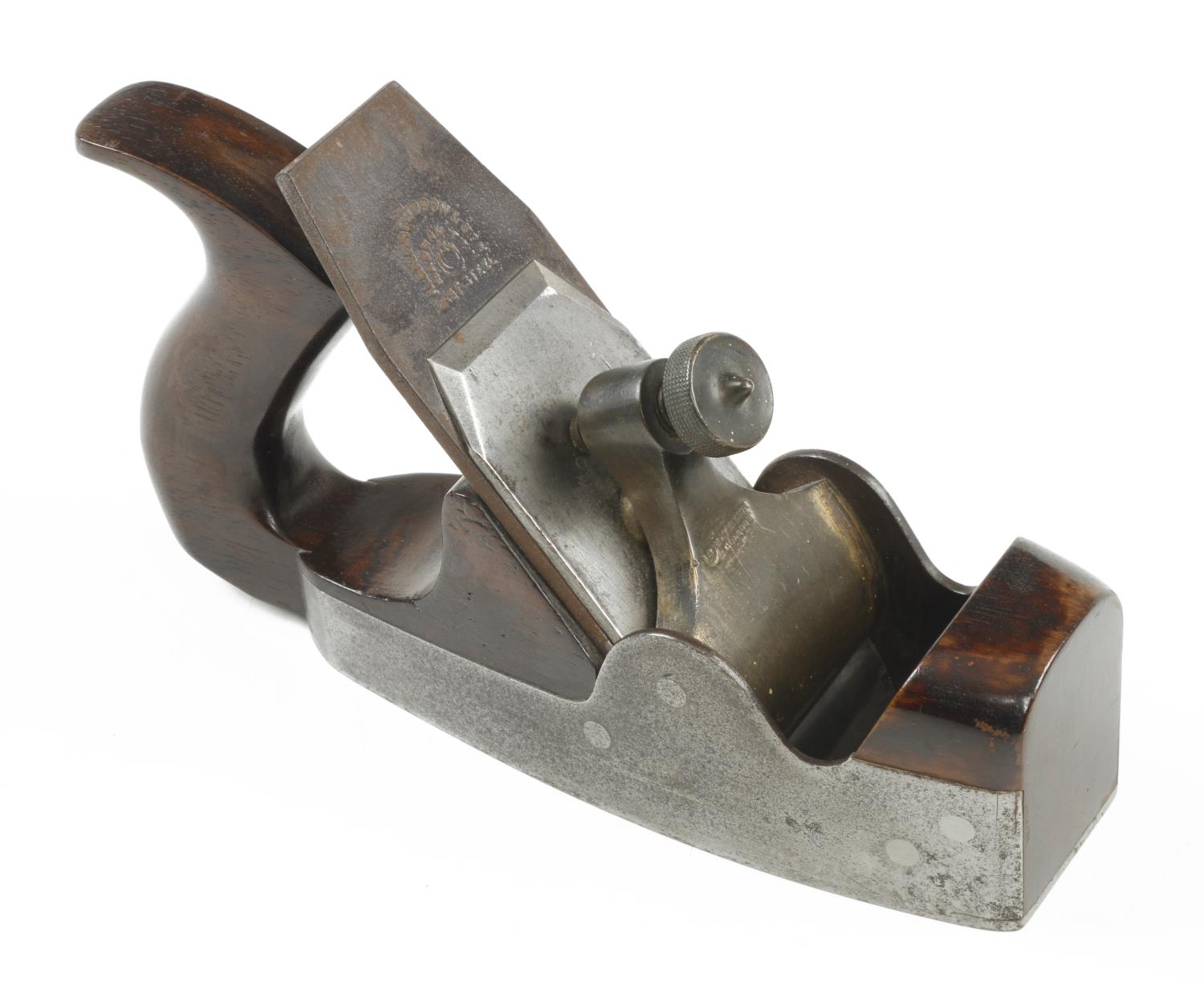 A d/t steel MATHIESON No 843 smoother with open handle and orig Mathieson 2 1/4" iron, minor - Image 4 of 4