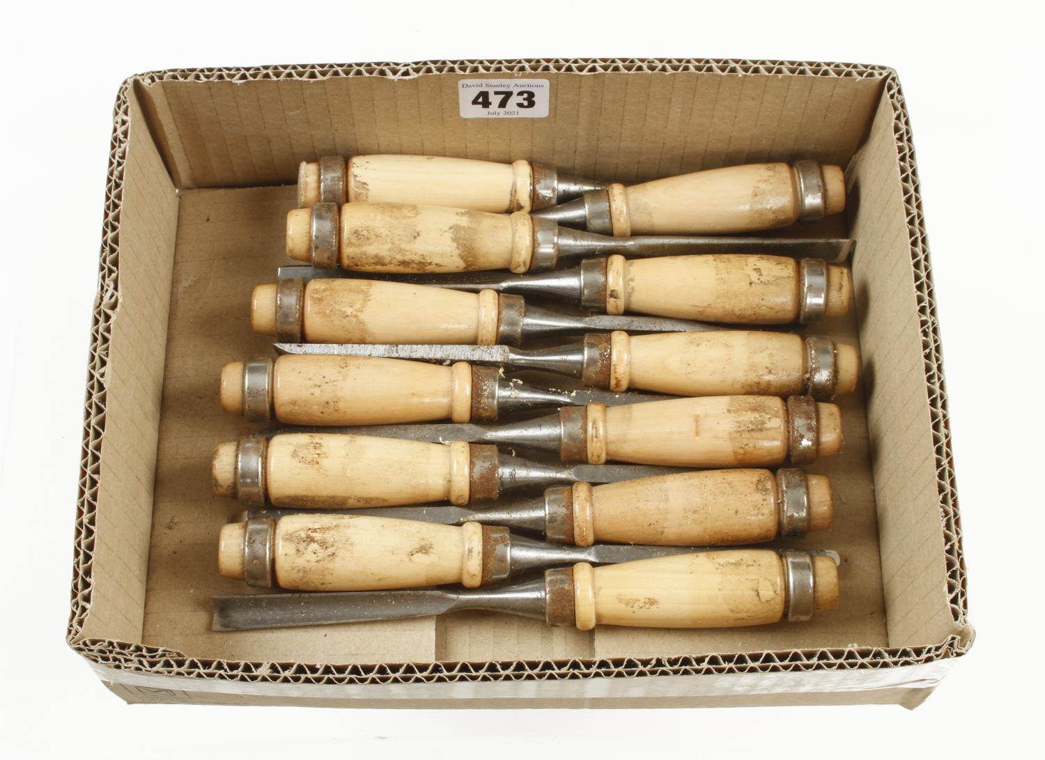 A set of 11 small carving tools, some light rust G (plus VAT) - Image 2 of 2