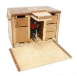 A GAMMA router in craftsman made 5 drawer chest also acting as router table, with router bits and