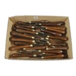 40 ornamental turning tools with mahogany handles G