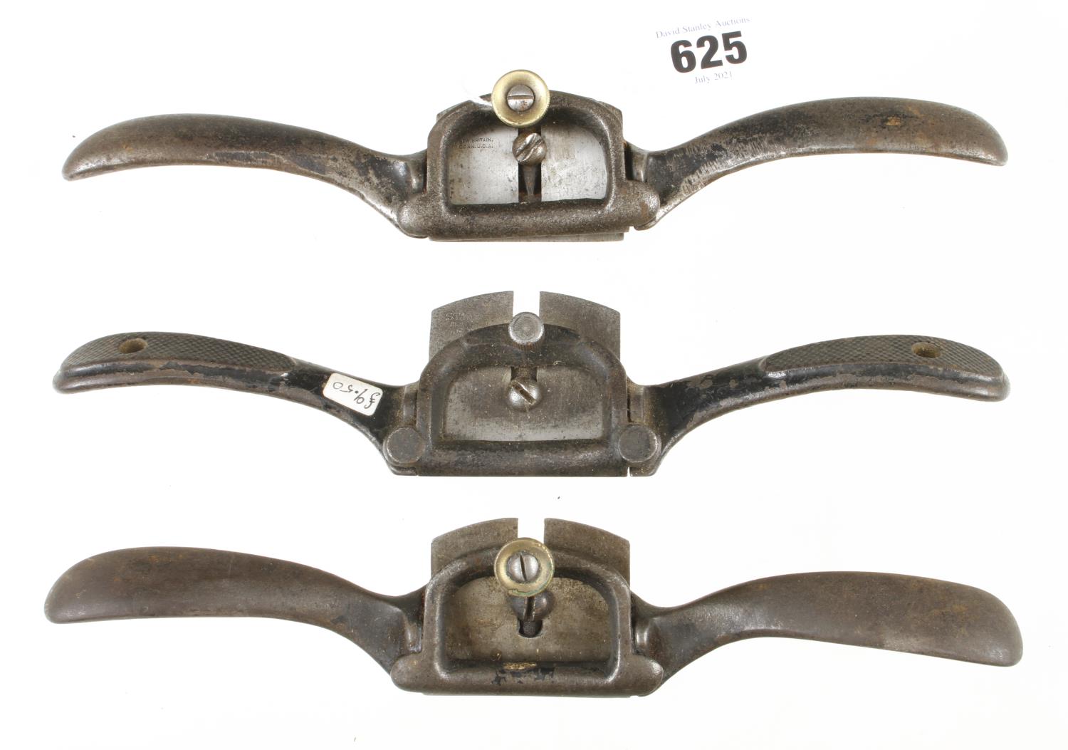 Three STANLEY spokeshaves G