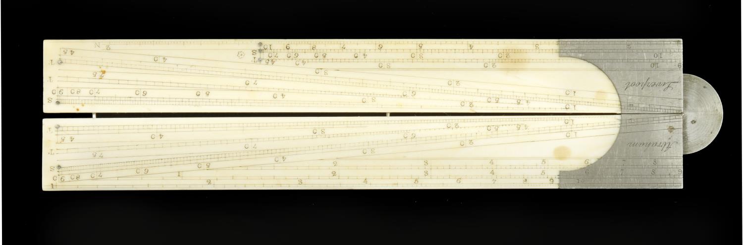 A 12" ivory sector by ABRAHAM Liverpool with German silver hinge G++ - Image 3 of 3