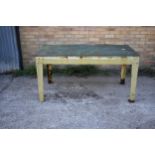 A heavy duty metal table/bench 62" x 34"