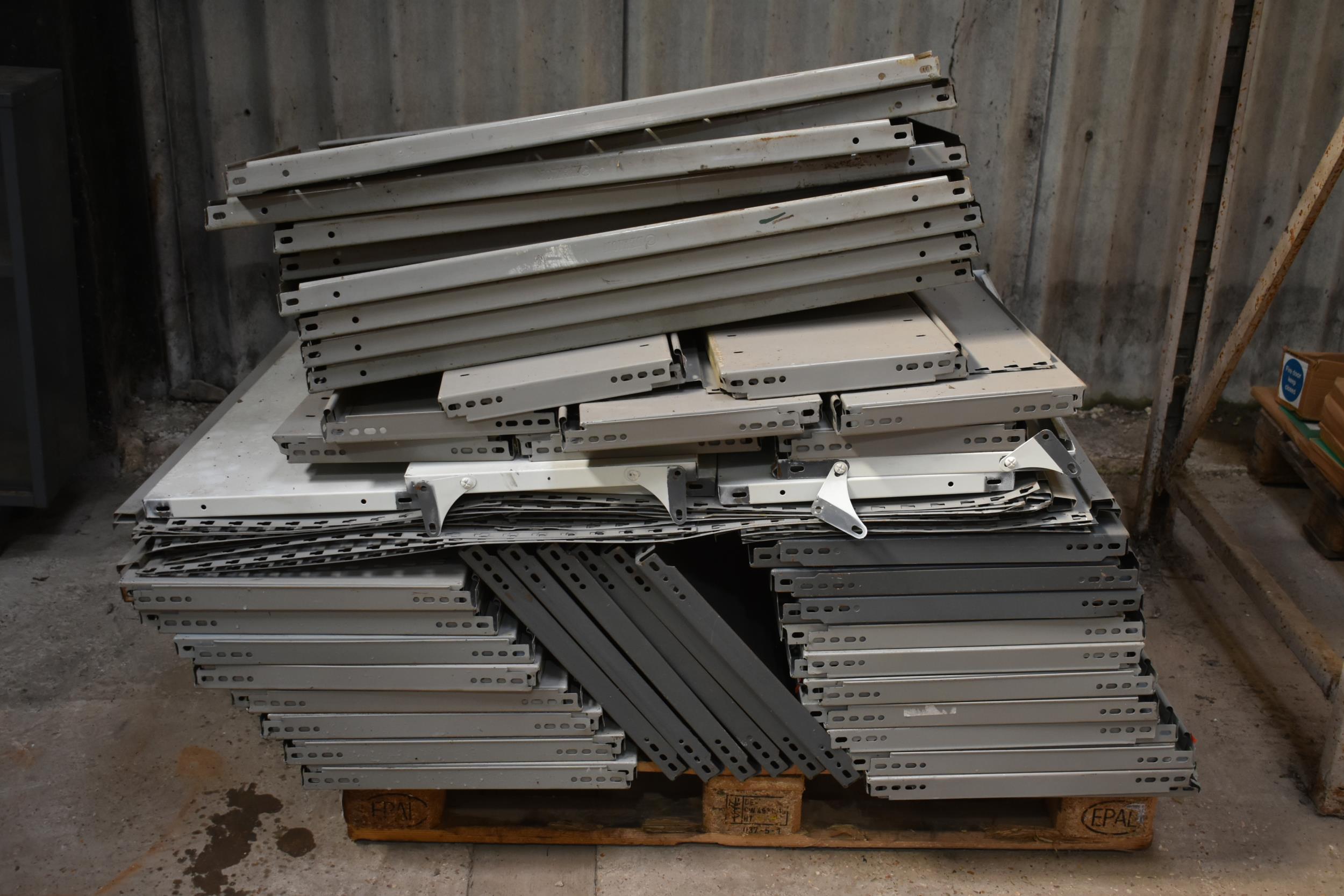 A quantity of Dexion Boltless shelving on two pallets