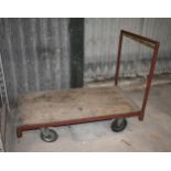 A four wheel factory trolley