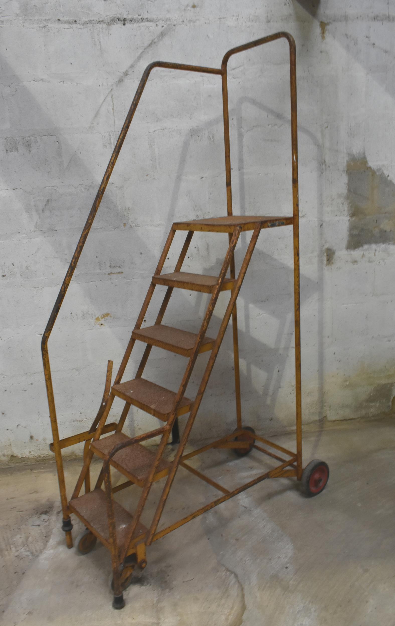 A mobile step ladder