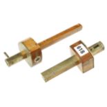 A brass faced boxwood mortice gauge by MARPLES and a boxwood slitting gauge G+