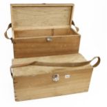 Two pine boxes with ply lids 22" x 9" x 9" G