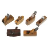A 4" rosewood chamfer plane and 5 other small beech planes G++