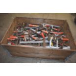 A pallet of assorted F clamps