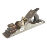 A 14 1/2" SPIERS panel plane with decorative brass lever, light staining to steel work G