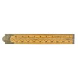 A fine and little used 2' two fold fully brass bound Routledge engineer's slide rule by THOMAS