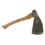 A rare Lincolnshire pattern wheelwright's R/H side axe by GILPIN G+