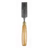 A 1 1/2" bevel edge paring chisel stamped Sheffield Made with boxwood handle G++