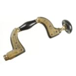 A brass framed ebony brace by MARPLES with ivory ring in ebony head G+