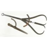 A wheelwrights double caliper and a pair of dividers G