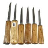 Six mortice chisels G+