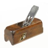 A beech chamfer plane by TYZACK with steel sliding box and brass fittings G+